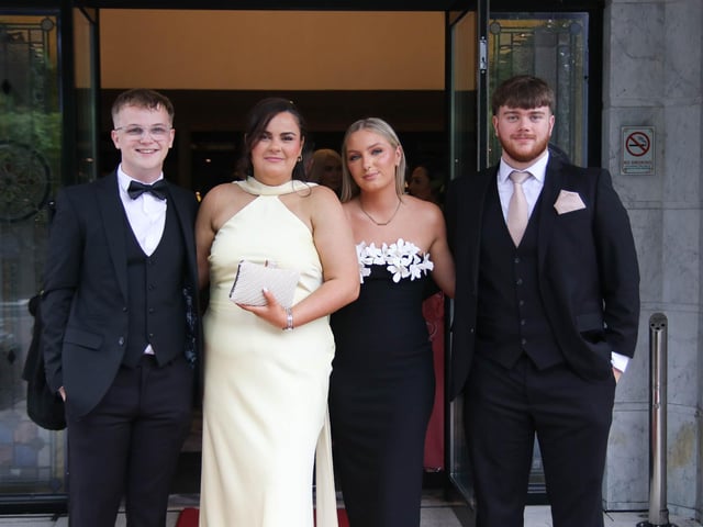Reece Gillen, Bronagh McCaffrey, Charlotte Doyle and Sean Clavin pictured at The Nurses Ball, Class of 2026 held in The Everglades Hotel. (Photo - Deirdre Heaney, nwpresspics)