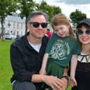 Cahir O’Doherty, Maise O’Doherty and Lyndsay McDougall, from Malin Head, pictured at the Festival on the Green in Malin Town on Sunday afternoon last. Photo: George Sweeney. DER2331GS - 42