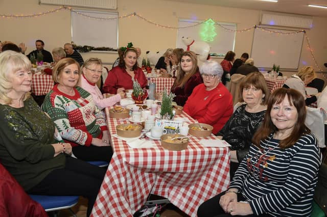 Local residents at the Ballymagroarty Hazelbank Community Partnership ‘Season of Thanks’ Christmas dinner held in the community centre. Photo: George Sweeney