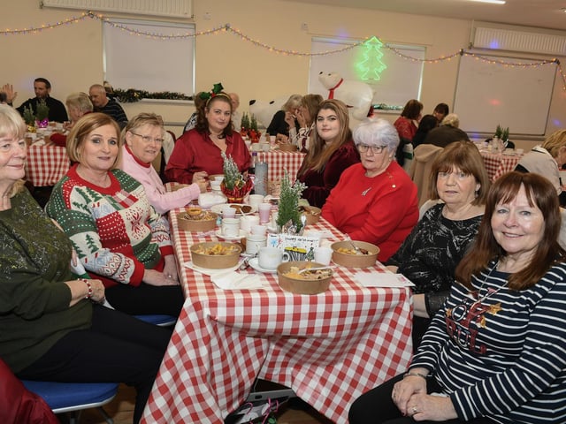 Local residents at the Ballymagroarty Hazelbank Community Partnership ‘Season of Thanks’ Christmas dinner held in the community centre. Photo: George Sweeney