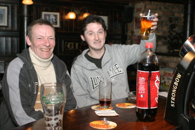Out and about in Duke's Bar in early 2004.