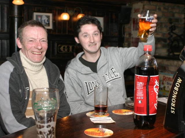 Out and about in Duke's Bar in early 2004.