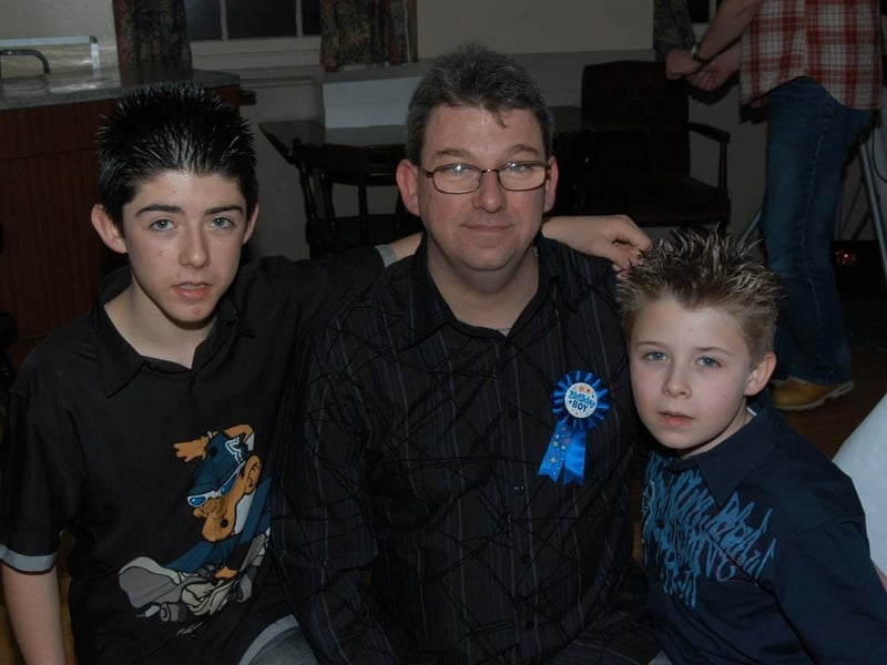 Birthday boy Michael with friends and family on his 40th birthday.