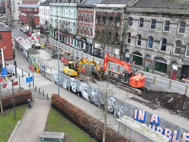 default : An aerial view of Foyle Street taken in February.