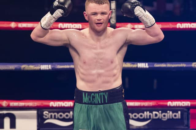 Unbeaten St Johnston middleweight Brett McGinty won his six rounder in Dublin on points.