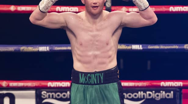 Unbeaten St Johnston middleweight Brett McGinty won his six rounder in Dublin on points.