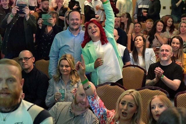 Fans at the Big Fight Night held in the Everglades Hotel on Saturday evening last. Photo: George Sweeney.  DER2312GS – 98