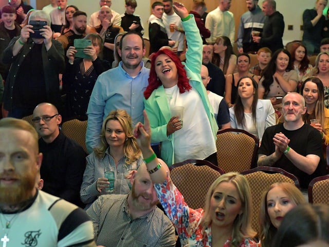 Fans at the Big Fight Night held in the Everglades Hotel on Saturday evening last. Photo: George Sweeney. DER2312GS – 98