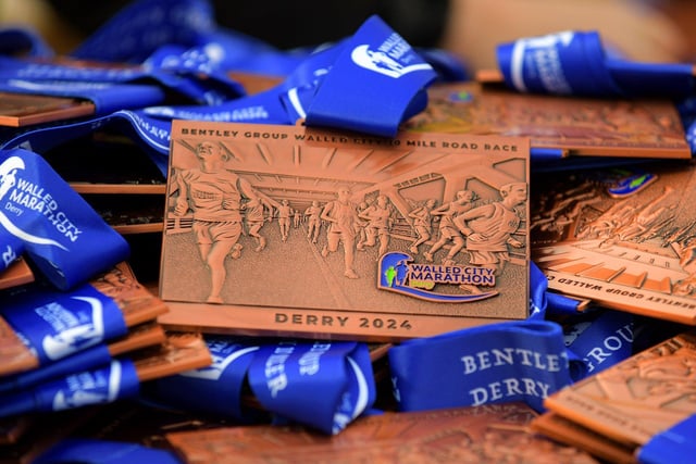 New design of a medal for Bentley 10 Miler competitors. Photo: George Sweeney