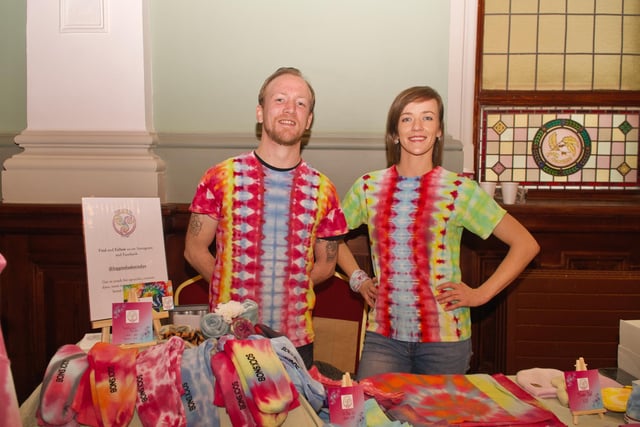 Kevin and Sinead from Hippie Shades Tie Dye at the Derry Business Collective’s Christmas Market in St. Columb’s Hall, on Sunday December 3.