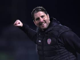 Derry manager Ruaidhri Higgins believes his team go into next week's big clash against Shamrock Rovers in the best possible form. Mandatory Credit ©Ciaran Culligan
