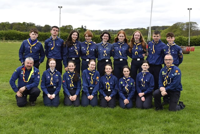 Leaders and scouts from of the 33rd Derry Ballinascreen Scouts who took part in the Errigal Cup and Shield County Finals held at the City of Derry Rugby club. Photo: George Sweeney