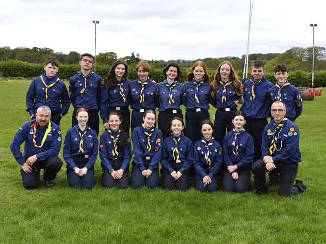 Leaders and scouts from of the 33rd Derry Ballinascreen Scouts who took part in the Errigal Cup and Shield County Finals held at the City of Derry Rugby club. Photo: George Sweeney