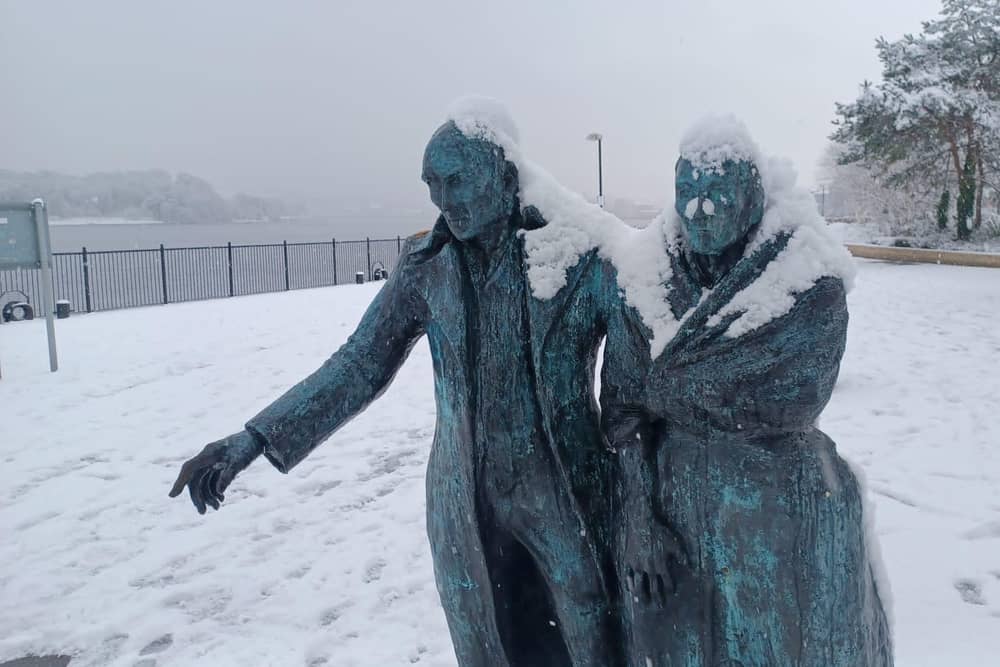 Snow has been falling for much of the morning and afternoon across the north west.
