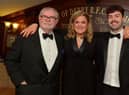 Pictured at the City of Derry Rugby Club’s annual dinner on Friday evening last Jim Neilly MBE, Guest Speaker and BBC Sports Commentator, Diane Nixon, City of Derry RFC President and Club captain Alex McDonnell. Photo: George Sweeney. DER2310GS – 40