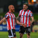 Matchwinners Liam Boyce and Kevin Holt.