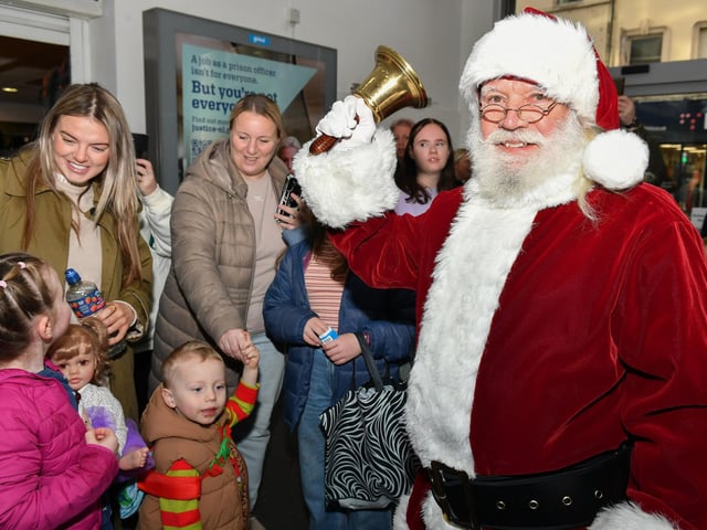 Santa arrives at the Richmond Shopping Centre on Saturday morning. Photo: George Sweeney