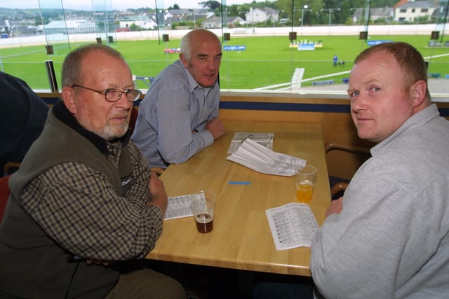 Enjoying an evening at the Lifford Greyhound track in August 2004.