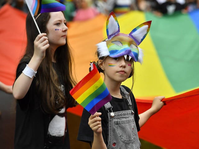 Revellers take part in the 2025 Foyle Pride Parade. Photo: George Sweeney