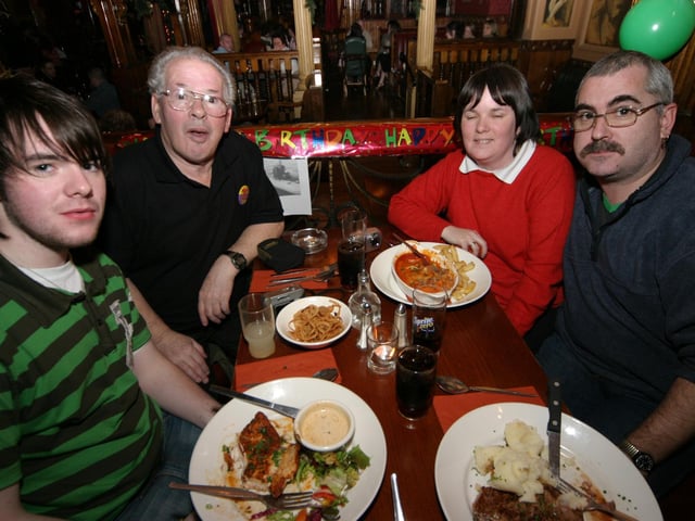 Gary Canning, birthday boy Mickey Henry, Wendy Henry, Marty Brown. 0005/JML
