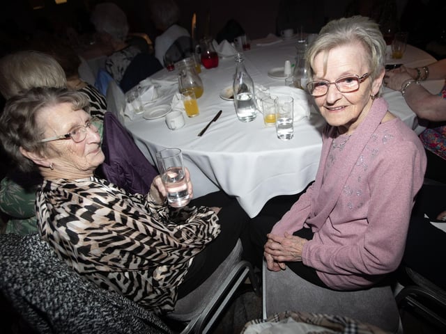 THE TWO MARYS!. . . .Creggan ladies Mary McGowan and Mary Hegarty pose for a picture.