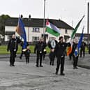 The Spirit of Freedom band plays at the Creggan Republican Monument during a commemoration on Easter Sunday afternoon.  Photo: George Sweeney