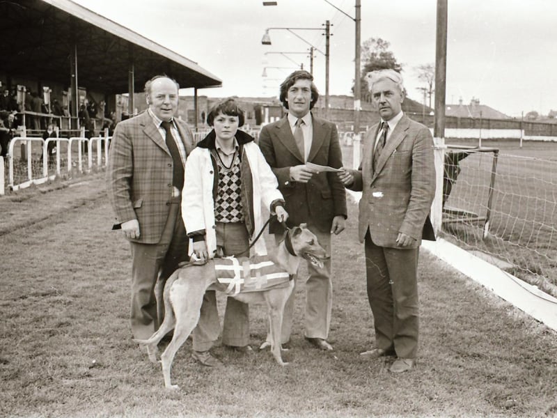 At the greyhound track back in June 1975.