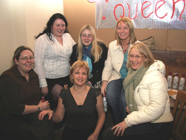 Smiles all round as Claire celebrates her birthday at The Nerve Centre with friends 0043JML : Claire Bradley celebrating her birthday with friends and family.