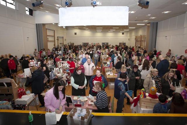 A packed St. Mary’s College Assembly Hall for Saturday’s Annual Christmas Craft Fair.