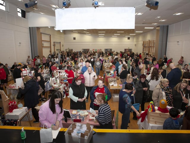 A packed St. Mary’s College Assembly Hall for Saturday’s Annual Christmas Craft Fair.