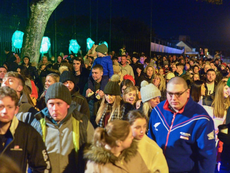 The City of Drones is a new addition this year and will see the dark skies over Derry come alive. Taking place at around 8.15pm immediately after the parade on Tuesday, October 31,  the event will be the first of its kind in the north. The drone show will light up the sky over St Columb’s Park/ River Foyle on Halloween night, with 100 drones projecting a variety of spooky Halloween themed images. Can be seen from Queens Quay too. The show is supported by BT.  DER4419GS - 019