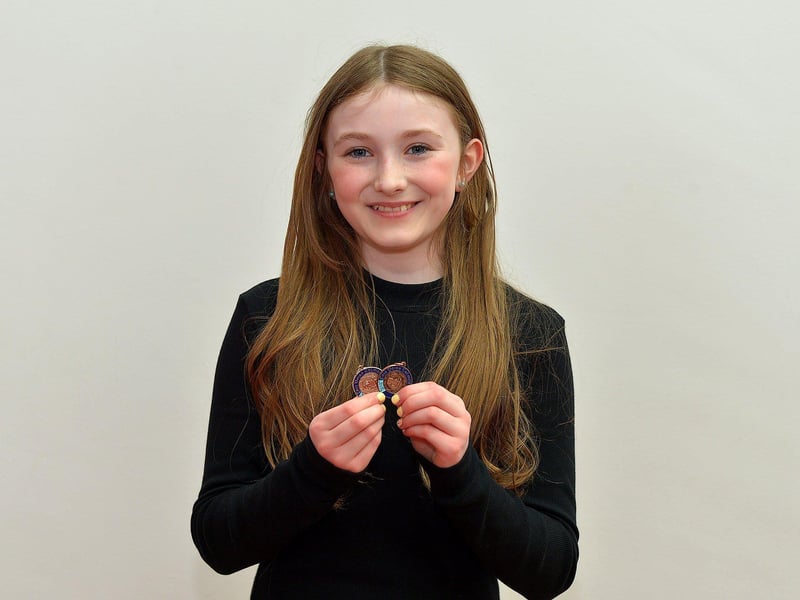 Cara O’Donnell, Rosemount PS, achieved 2nd place in P6 Girls Verse and 3rd place in Musical Theatre at the Feis Dhoire Cholmcille on Friday at the Millennium Forum. Photo: George Sweeney. DER2315GS – 203