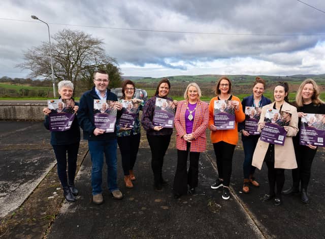 Derry City & Strabane District Council Mayor Sandra Duffy is pictured at the launch of the Age Friendly Strategy & Action Plan with Teresa McCay, David Buchanan and Caroline Lynch from Care Project, Ciara Burke, Age Friendly Co-ordinator with DC&SDC, Bronagh Kearney, Care Project, Una McNaughton, Western Trust, and Catriona Doughty, Care Project.