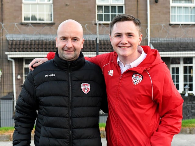Fans arrive for Derry City’s game against Shamrock Rovers in the Brandywell. Photograph: George Sweeney