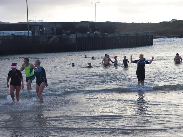 Malin Head Community Christmas Day Swim at Portmor Beach.