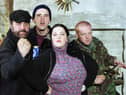 The Dingles from the episode in which they take part in the protests against Frank Tate's road redevelopment - With Zak Dingle, as played by Steve Halliwell, Marlon Dingle, as played by Mark Charnock, Mandy Dingle, as played Lisa Riley and Butch Dingle, as played by Paul Loughran. This one-off special documentary celebrating 50 years of Emmerdale tells the story of how a sleepy daytime afternoon series about rural folk became the award-winning, ratings-busting, peak-time drama that it is today