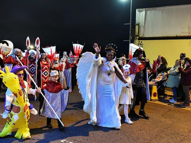 Mayor Lilian Seenoi Barr and friends leads the ‘Carnival of the Dead’ Halloween parade. Photo: George Sweeney