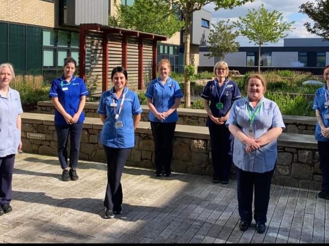 Ward 50 Nursing Team: Back row: Toni Healy, Saoirise McElhinney, Celia Diver-Hall, Ciara Lamberton Front Row: Mary McCloskey, Aimee Lee Jones, Katrina Wagaimalani