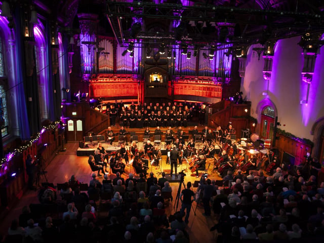 The Irish Doctors Choir accompanied by the Orchestra North-West who performed at the Guildhall on Sunday afternoon.
