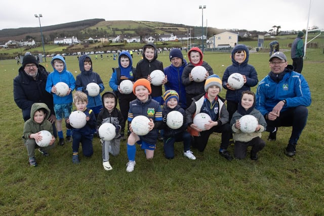 Beart coaches Enda Sherry, Séamus O’Donnell and Emmett Dowds with the Beart U8s.