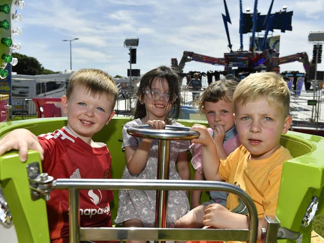 Mícheál, Ellie, Eabhé and Kaylen Farrell from Buncrana were at the Kids Fest held at the Shore Front, in association with the Buncrana Music Festival. Photo: George Sweeney
