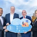 From left, Group Chief Executive Officer, Phoenix Energy, Kailash Chada; Head of Openreach NI Garret Kavanagh; NIE Managing Director Derek Hynes; and NI Water CEO Sara Venning.