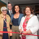The eagerly awaited Derry Girls Experience has been officially unveiled by Derry City and Strabane District Council Mayor Councillor Patricia Logue in the city’s Tower Museum as she cut the ribbon with Ann and Chris McGee parents of show creator Lisa. The event was attended by the original Derry Girls who provided the inspiration for the characters in the hit TV show and actress Jamie Lee O’Donnell who brought the role of Michelle to life. The exhibition contains props, clothes and recreated sets which will be familiar to fans across the world. Picture Martin McKeown. 03.07.23