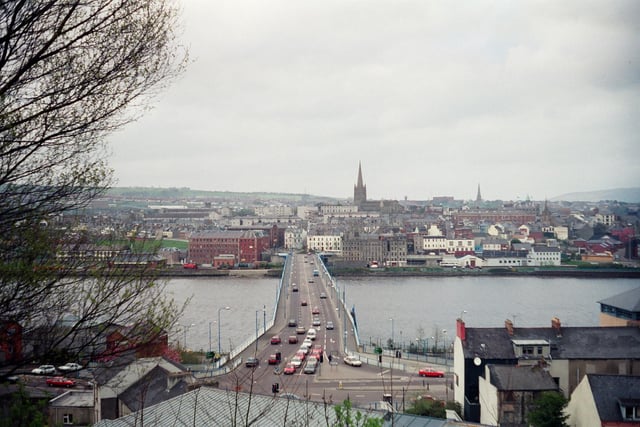 Derry view from Waterside before the demolition. Hugh Gallagher.