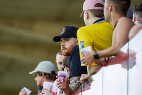 Derry City fans look on in shock as the Candy Stripes fall to defeat in Gibraltar. Photographs by Neil Wilson (Bruno's Magpies).
