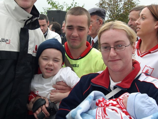 Celebrating Tyrone winning the All-Ireland Senior Football Championship against Armagh in September 2003
