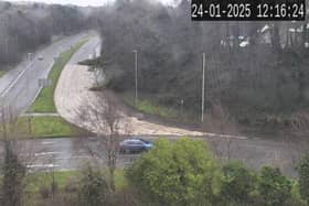 A number of trees have been felled by Storm Éowyn at the Crescent Link close to the Caw Roundabout.