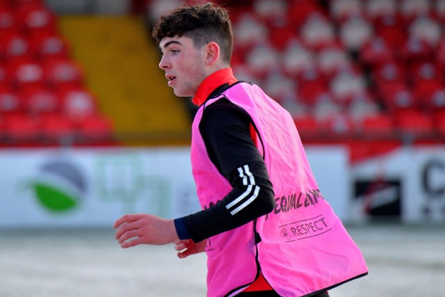 Derry City youngster Sean Patton training at the Brandywell Stadium on Monday afternoon. Picture: George Sweeney. DER2304GS – 04