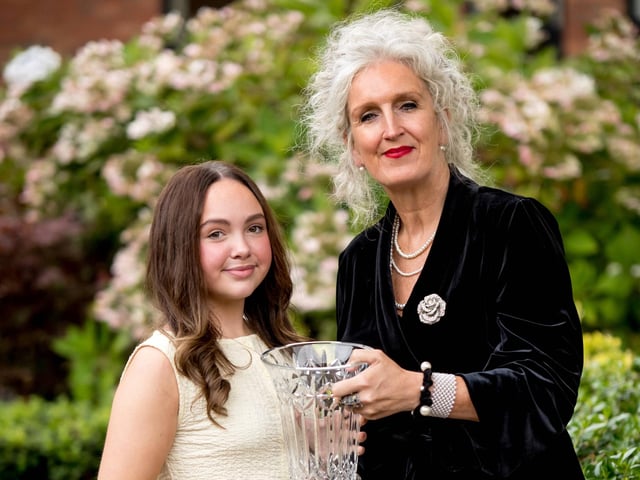 Ms S. Mallett (Principal) and Aimee Grace Doherty (Head Girl)
