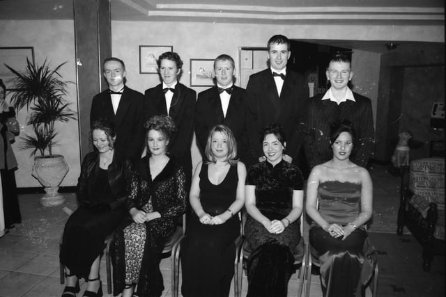 Guests and partners at the North West Institute of Further and Higher Education (NWIFHE) students' annual dinner in the White Horse Hotel. From left, seated, Emma Jackson, Olivia McElwee, Paula Doherty, Una Gallagher and Sinead Gallagher. Standing, Ben Diver, Ronan Gallagher, Declan Watson, Gary O'Kane and Paul Mulhern.